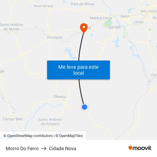 Morro Do Ferro to Cidade Nova map