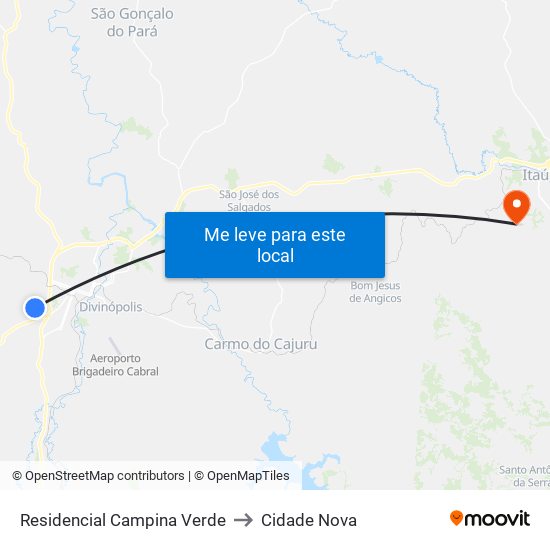 Residencial Campina Verde to Cidade Nova map