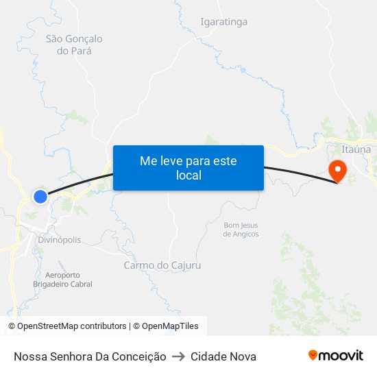 Nossa Senhora Da Conceição to Cidade Nova map