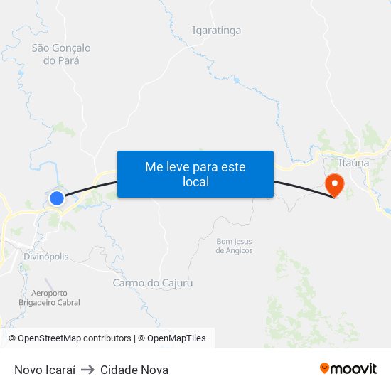 Novo Icaraí to Cidade Nova map