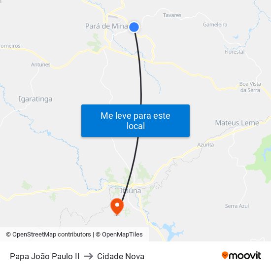Papa João Paulo II to Cidade Nova map