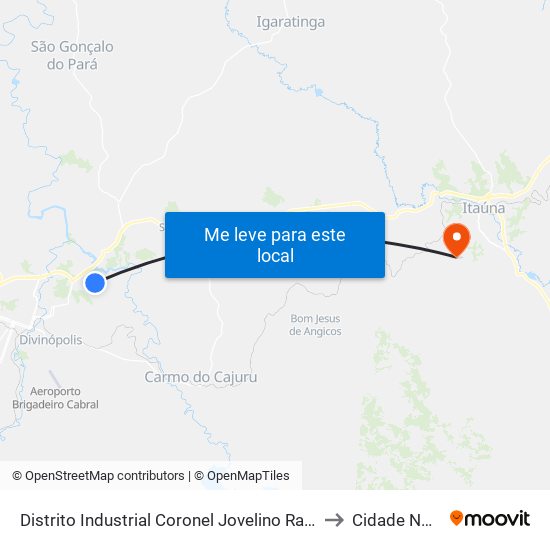 Distrito Industrial Coronel Jovelino Rabelo to Cidade Nova map