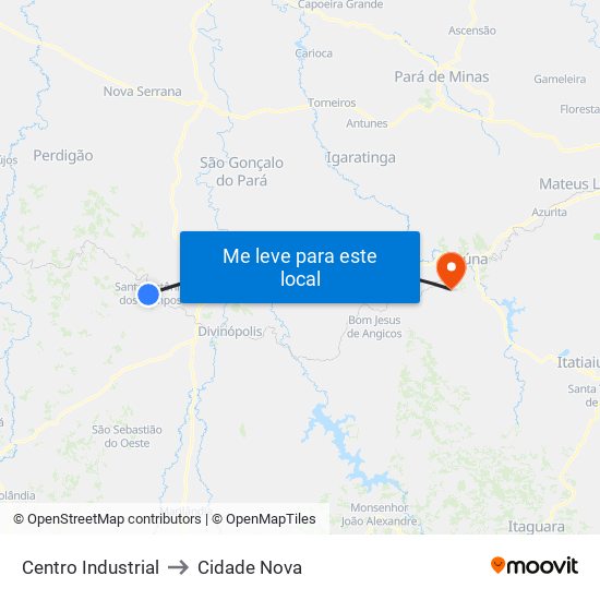 Centro Industrial to Cidade Nova map