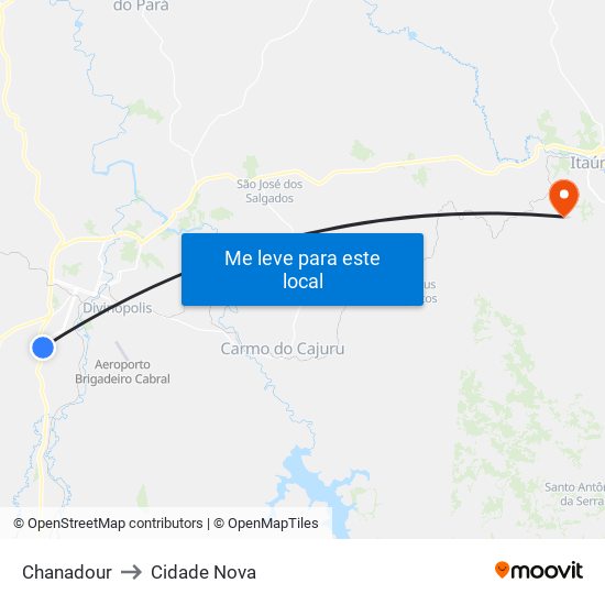 Chanadour to Cidade Nova map