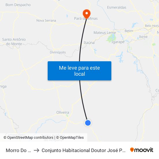 Morro Do Ferro to Conjunto Habitacional Doutor José Pereira Campos map