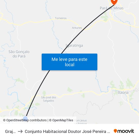 Grajaú to Conjunto Habitacional Doutor José Pereira Campos map