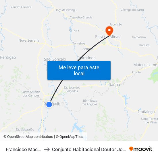 Francisco Machado Filho to Conjunto Habitacional Doutor José Pereira Campos map