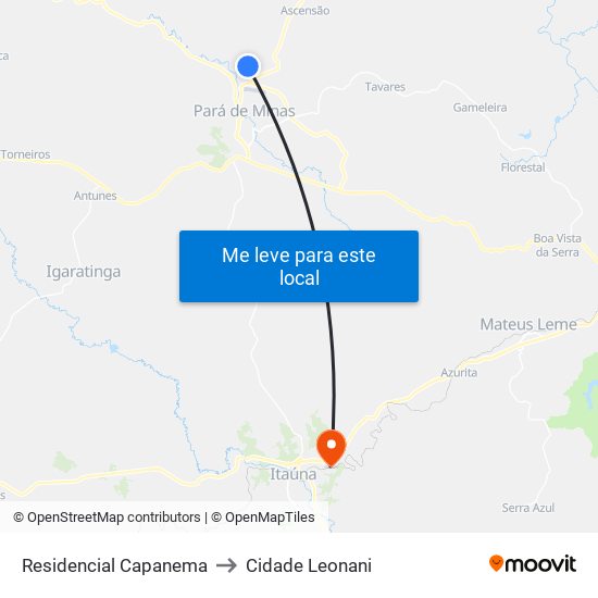 Residencial Capanema to Cidade Leonani map