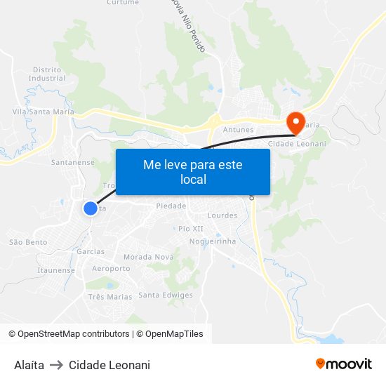 Alaíta to Cidade Leonani map