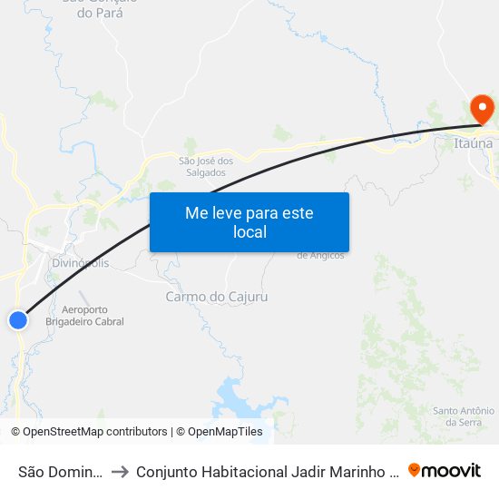 São Domingos to Conjunto Habitacional Jadir Marinho De Faria map
