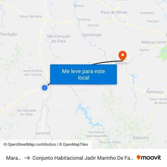 Marajó to Conjunto Habitacional Jadir Marinho De Faria map