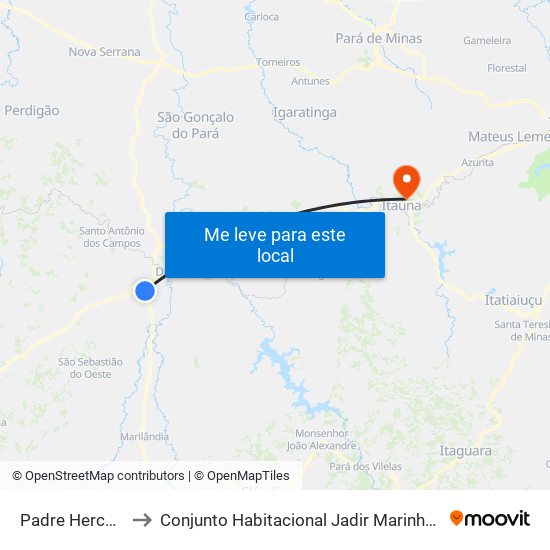 Padre Herculano to Conjunto Habitacional Jadir Marinho De Faria map