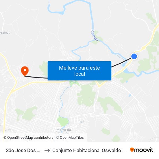 São José Dos Salgados to Conjunto Habitacional Oswaldo Machado Gontijo map