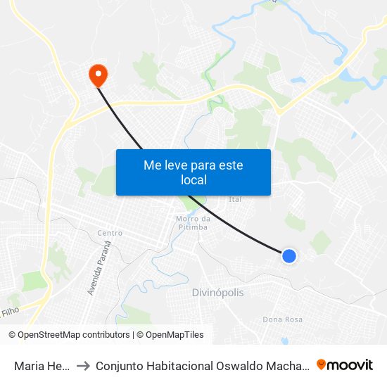 Maria Helena to Conjunto Habitacional Oswaldo Machado Gontijo map