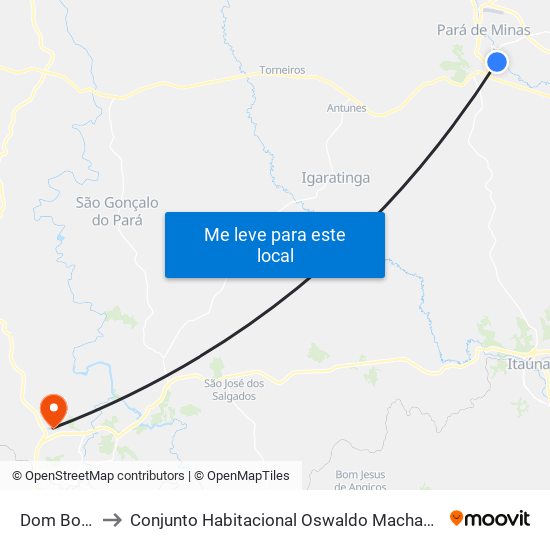 Dom Bosco to Conjunto Habitacional Oswaldo Machado Gontijo map