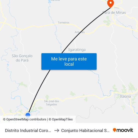 Distrito Industrial Coronel Jovelino Rabelo to Conjunto Habitacional São Vicente De Paulo map
