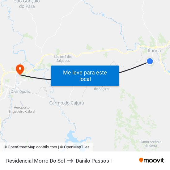 Residencial Morro Do Sol to Danilo Passos I map