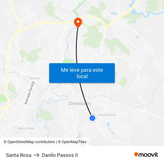 Santa Rosa to Danilo Passos II map