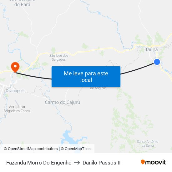 Fazenda Morro Do Engenho to Danilo Passos II map