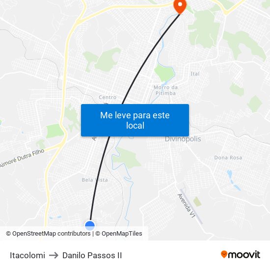 Itacolomi to Danilo Passos II map