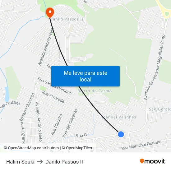 Halim Souki to Danilo Passos II map