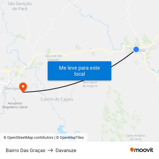 Bairro Das Graças to Davanuze map