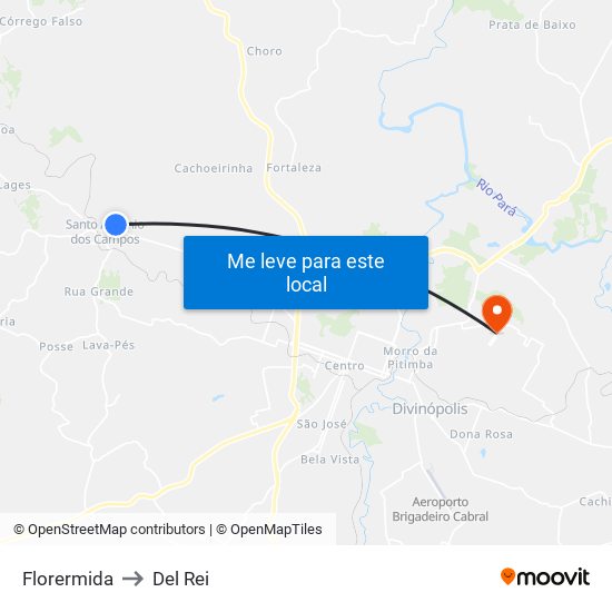 Florermida to Del Rei map