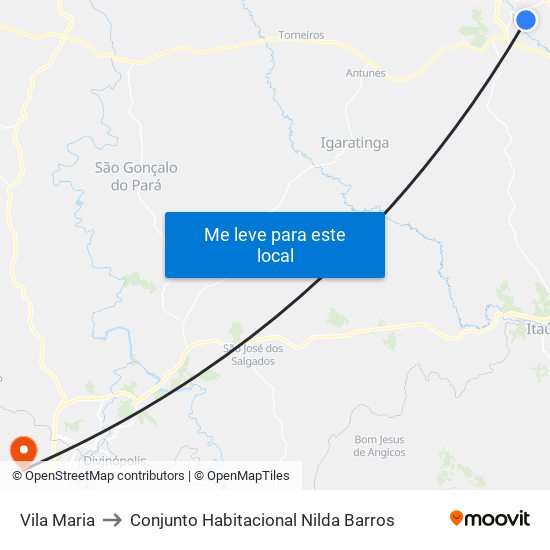 Vila Maria to Conjunto Habitacional Nilda Barros map