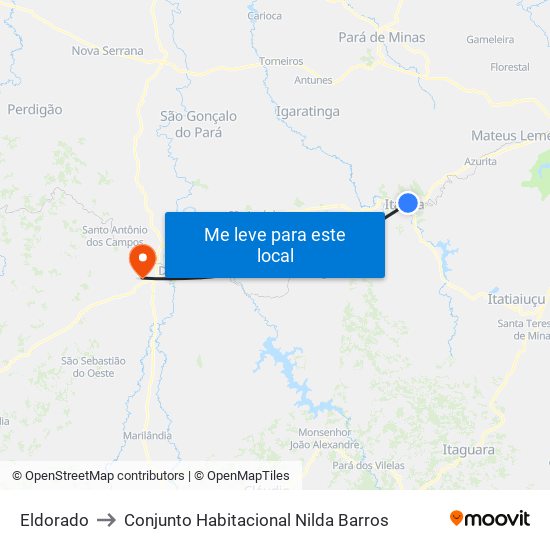 Eldorado to Conjunto Habitacional Nilda Barros map