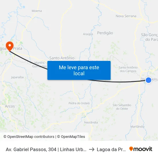 Av. Gabriel Passos, 304 | Linhas Urbanas to Lagoa da Prata map