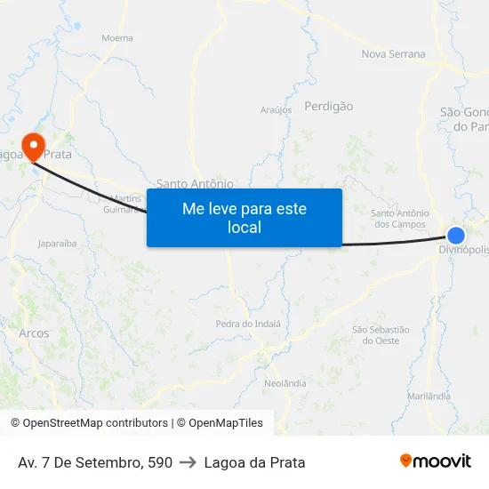 Av. 7 De Setembro, 590 to Lagoa da Prata map