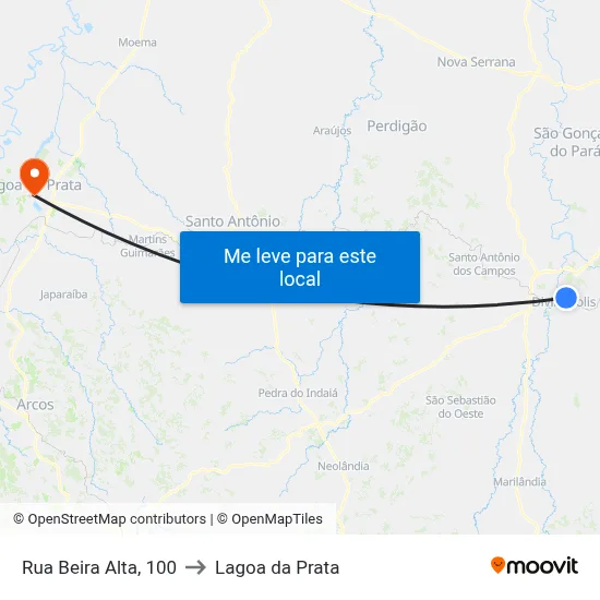 Rua Beira Alta, 100 to Lagoa da Prata map