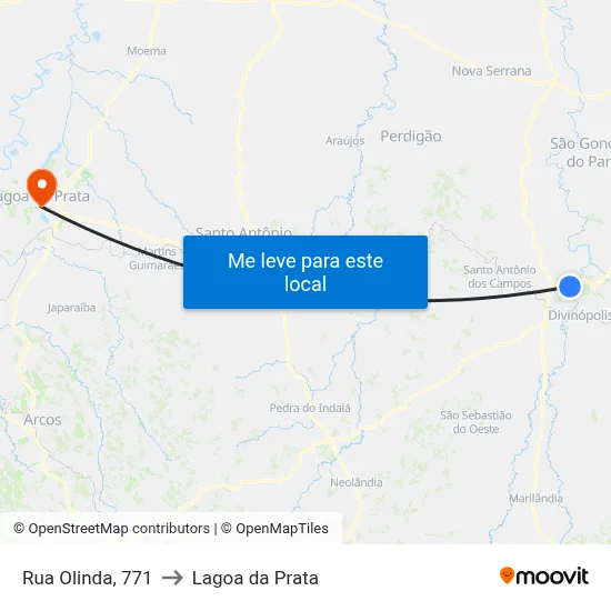 Rua Olinda, 771 to Lagoa da Prata map