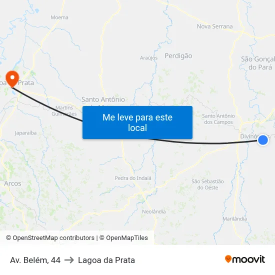 Av. Belém, 44 to Lagoa da Prata map