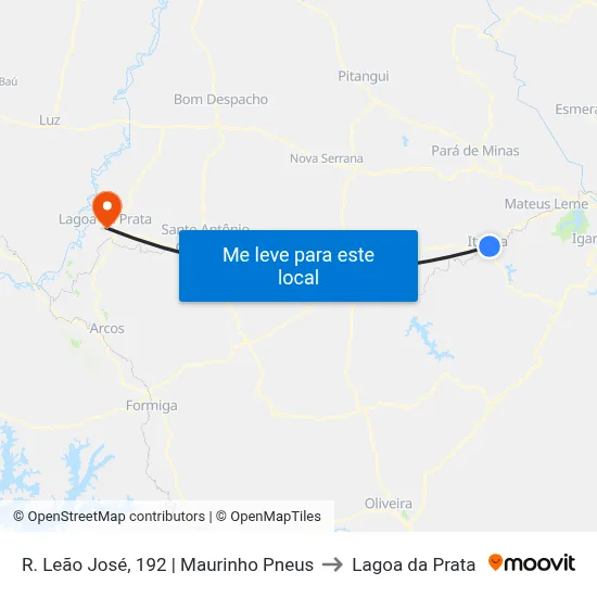 R. Leão José, 192 | Maurinho Pneus to Lagoa da Prata map