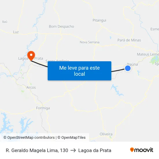 R. Geraldo Magela Lima, 130 to Lagoa da Prata map