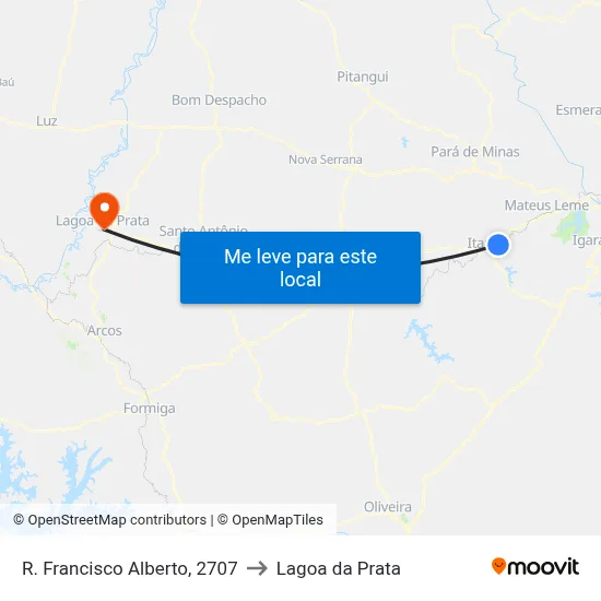 R. Francisco Alberto, 2707 to Lagoa da Prata map