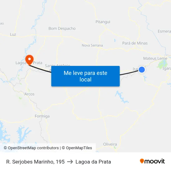 R. Serjobes Marinho, 195 to Lagoa da Prata map