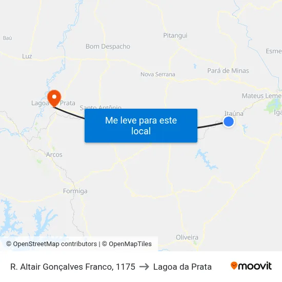 R. Altair Gonçalves Franco, 1175 to Lagoa da Prata map