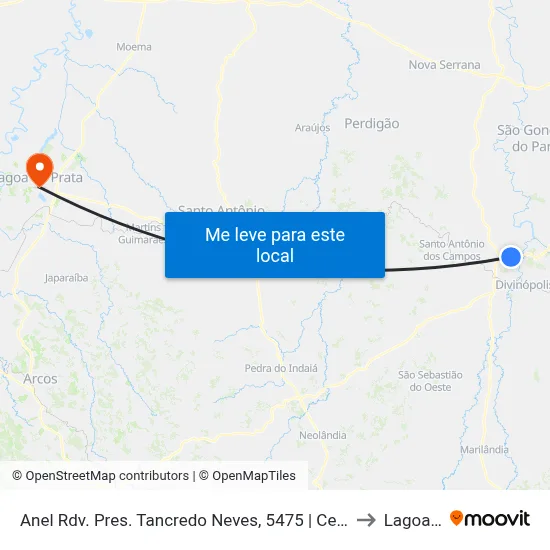 Anel Rdv. Pres. Tancredo Neves, 5475 | Centro De Distribuição E Administrativo A.B.C. to Lagoa da Prata map