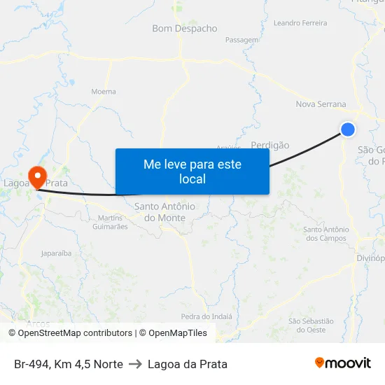 Br-494, Km 4,5 Norte to Lagoa da Prata map