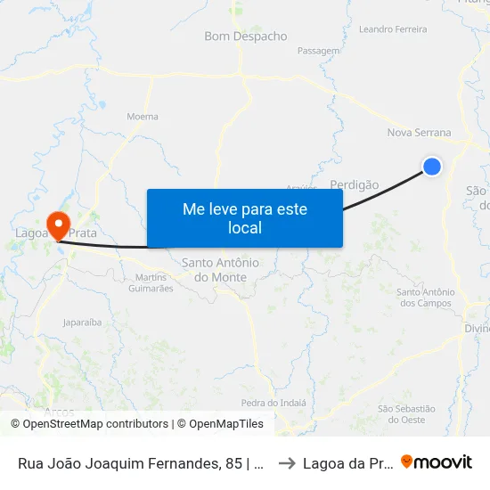 Rua João Joaquim Fernandes, 85 | Barreto to Lagoa da Prata map