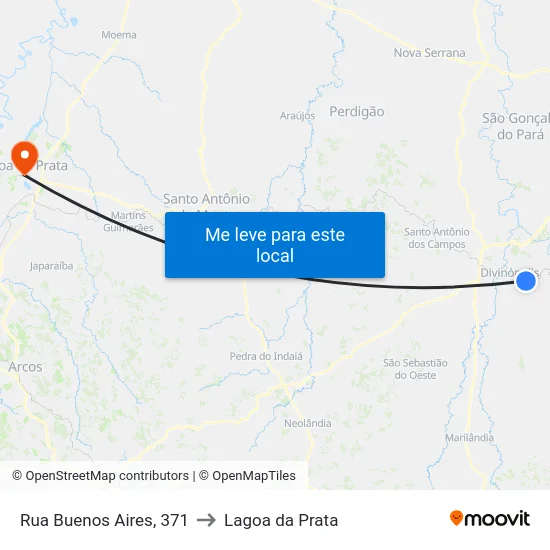 Rua Buenos Aires, 371 to Lagoa da Prata map