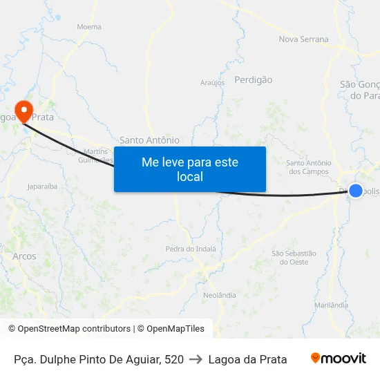 Pça. Dulphe Pinto De Aguiar, 520 to Lagoa da Prata map