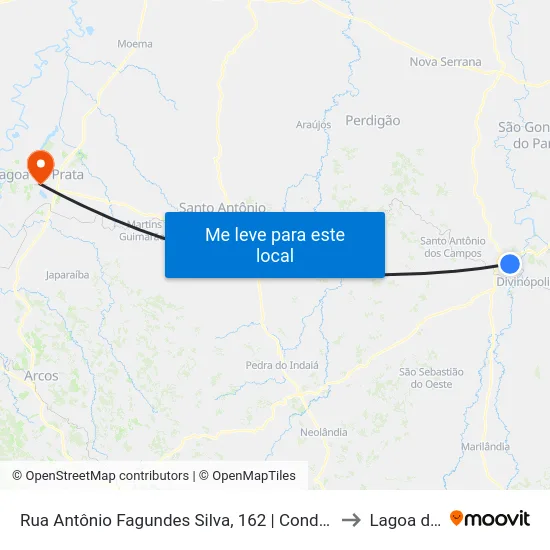 Rua Antônio Fagundes Silva, 162 | Condomínio Valle Da Liberdade to Lagoa da Prata map