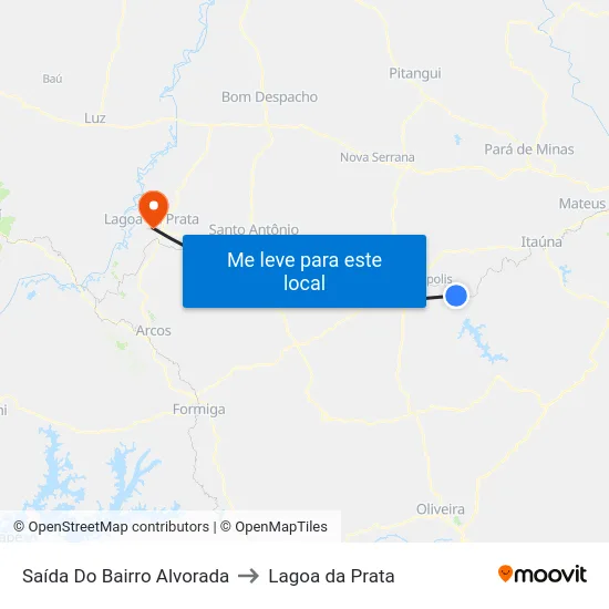Saída Do Bairro Alvorada to Lagoa da Prata map
