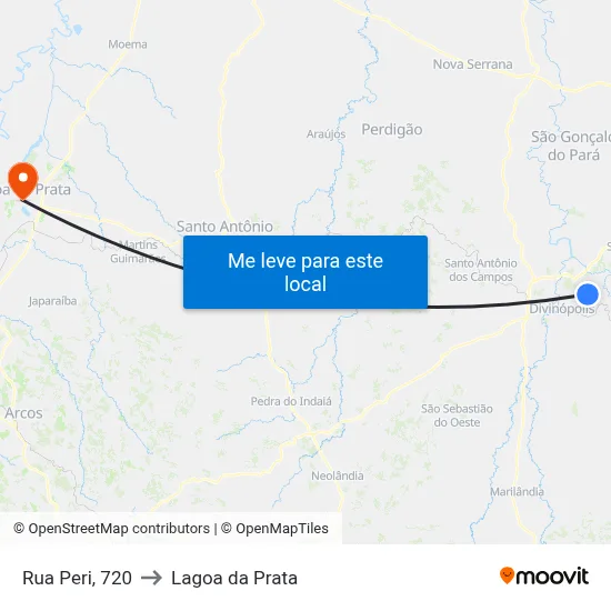 Rua Peri, 720 to Lagoa da Prata map