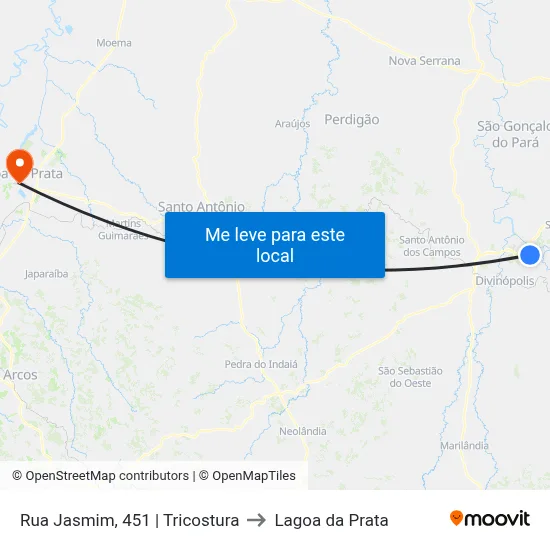 Rua Jasmim, 451 | Tricostura to Lagoa da Prata map