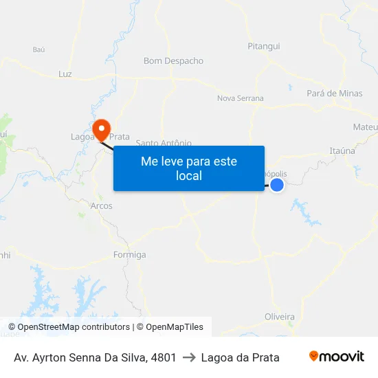 Av. Ayrton Senna Da Silva, 4801 to Lagoa da Prata map