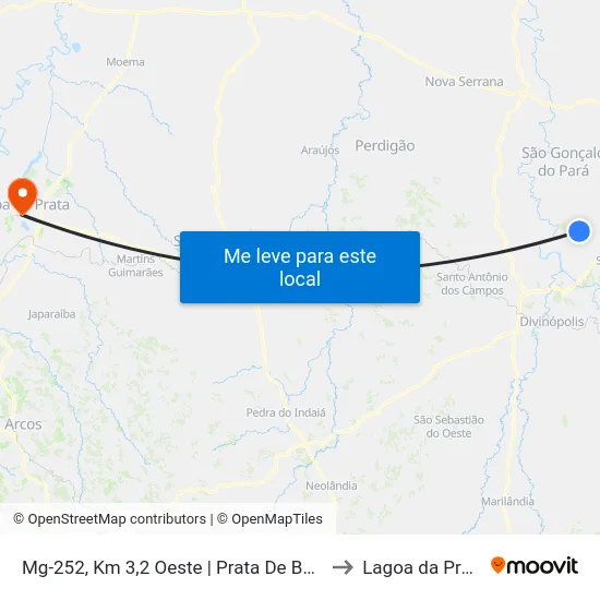 Mg-252, Km 3,2 Oeste | Prata De Baixo to Lagoa da Prata map